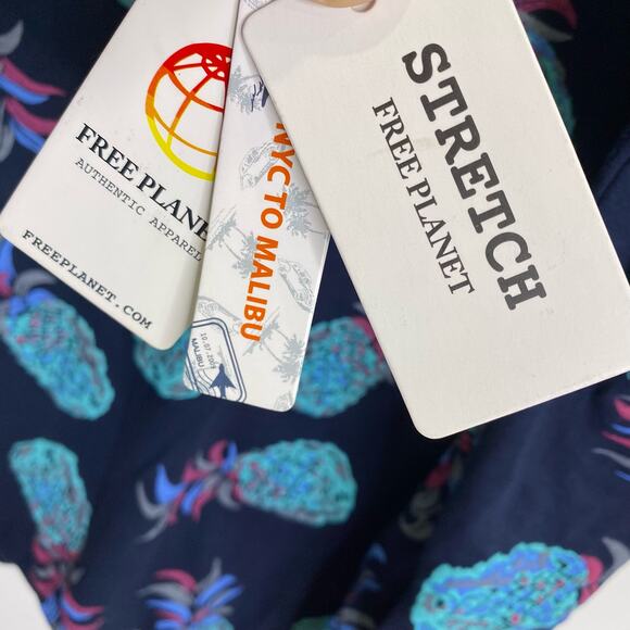 FREE PLANET Pineapple Print Graphic T-Shirt Mens Sz 2X Blue Tropical Summer NEW - Picture 6 of 7